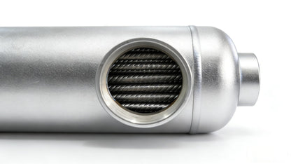 RIYI Shell and Tube Heat Exchanger 85kBtu Titanium Pool Heat Exchanger Ports Size 2 1/2"+ 4" NPT for 6600 Gallon for Spa/Solar/Swimming Pool (25ti-85kBtu-s)