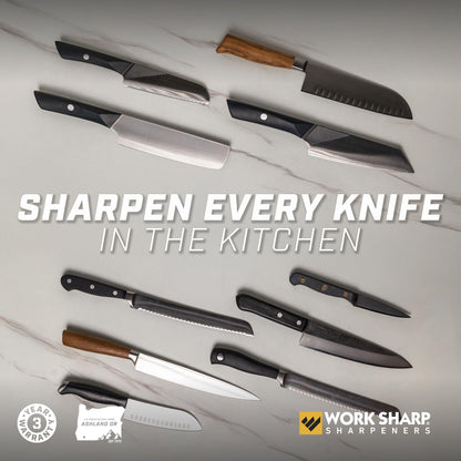 Work Sharp Electric Kitchen Knife Sharpener - Get knives ready for cookouts and BBQ's- Fits in Kitchen Drawer, Sharpens every time, fast & easy