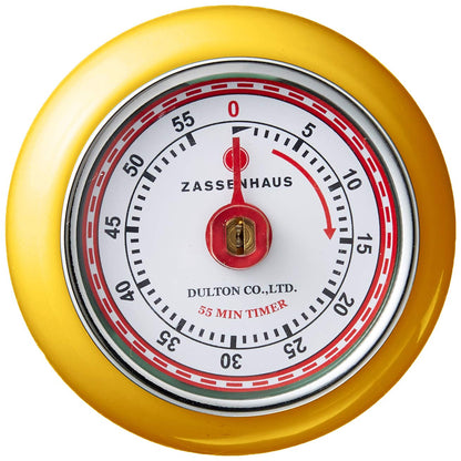 Zassenhaus Magnetic Retro Kitchen Timer, Classic Mechanical Cooking Timer (Black)
