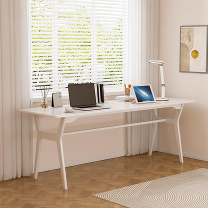 OSCHF Solid Wood Study Desk - 71" Double Long Computer Table for Home Office, 2-Person PC Workstation, White
