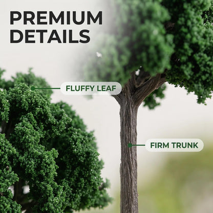 Model Trees & Diorama Supplies - 3-7cm Miniature Trees for Crafts, 55 Pcs Fake Plastic Trees for Fairy Garden Accessories & Diorama Box