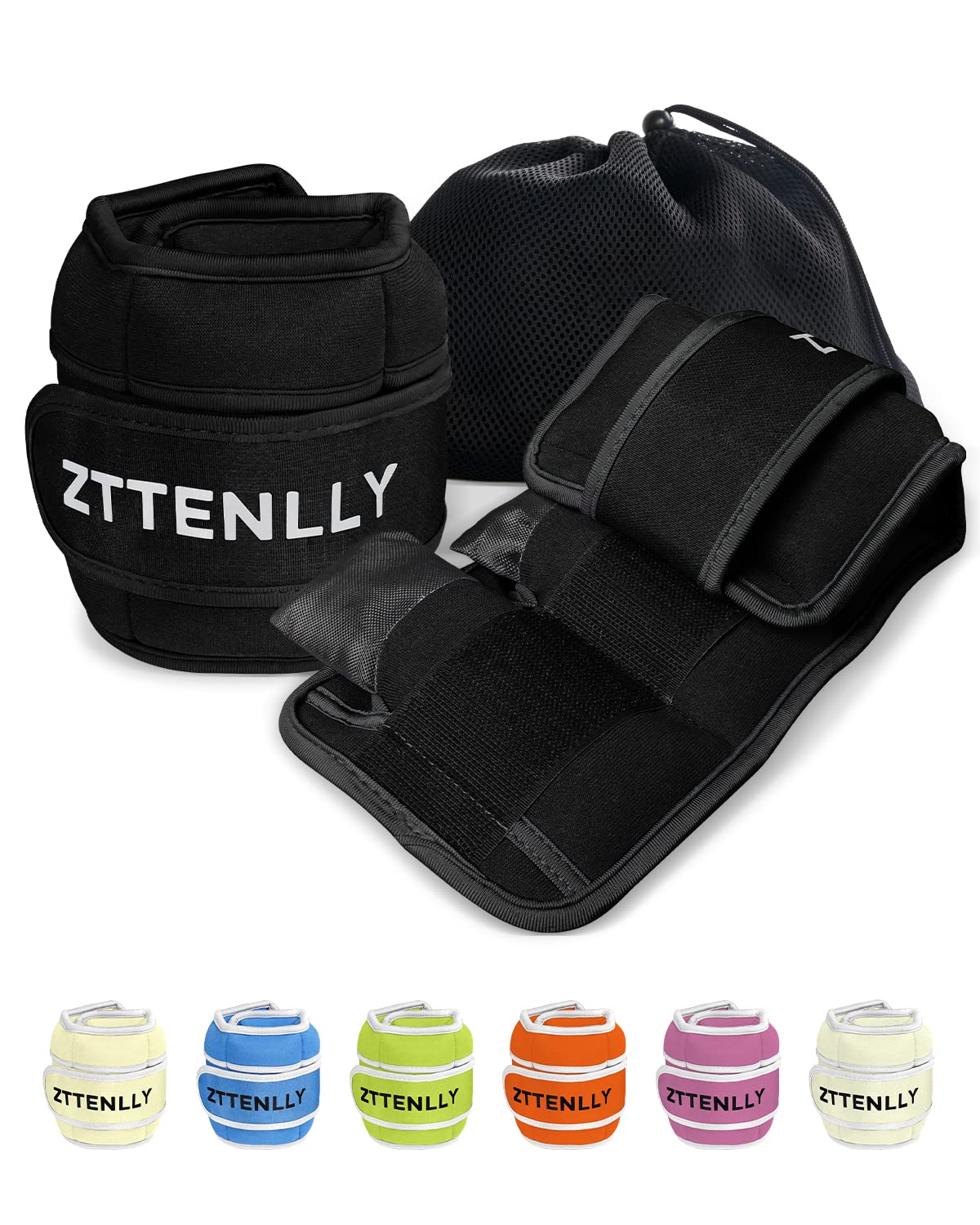 Adjustable Ankle Weights for Women Men and Kids | 1 Pair 5 10 15 18 20 Lbs Leg Wrist Ankle Weight Straps for Yoga, Walking, Running, Aerobics, Gym, Dance, Pilates, Cardio