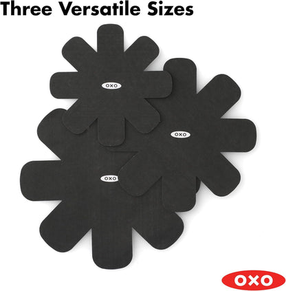 OXO 3 Piece Cookware Pan Protectors, Black