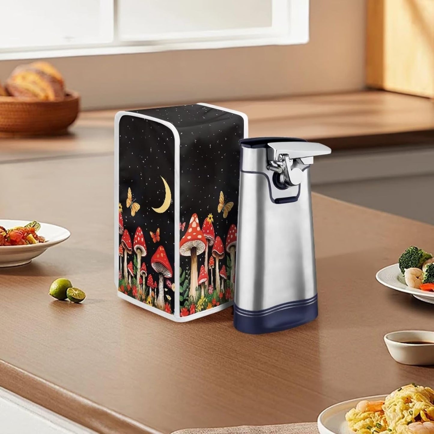 Mushroom Moon Electric Can Opener Dust Cover, Durable Removable and Washable Kitchen Decor