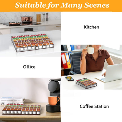 Expandable Coffee Pod Holder Drawer, Compatible with Keurig K-Cup, Holds 35-70 Pods, Organizer for Kitchen, Bronze