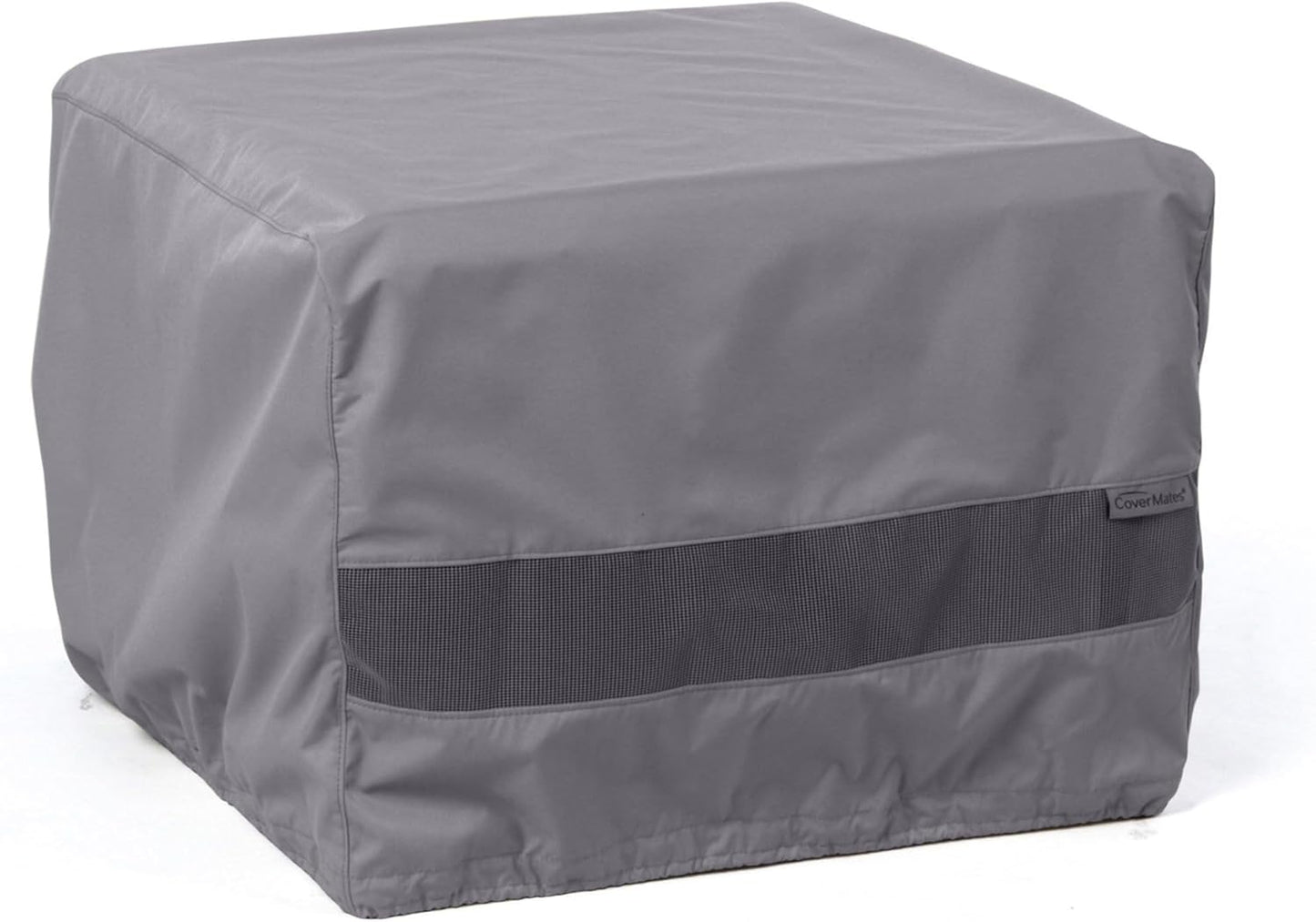 300D 24W 24D 18H, Covermates Elite Square Ottoman Cover Heavy-Duty Polyester, Water-Resistant, Mesh Vent, Drawcord