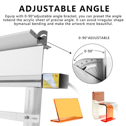 BOZHENYULEI 48inch/125cm Plastic Acrylic Bending Machine, 110V Acrylic Heat Bending Machine with Bracket Angle Adjustment PVC Bender, Acrylic PVC Bending Machine Glassiness Bender 1mm-6mm Thickness