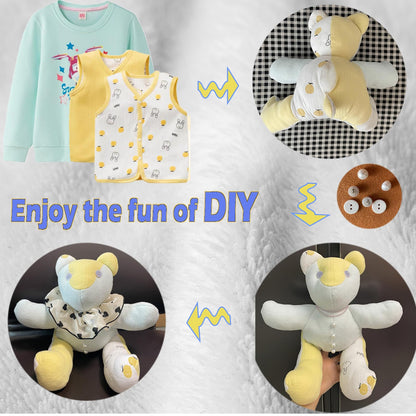 15in/Sitting Height 9in Fosdonge Acrylic Memory Bear Template Ruler Set with Detailed Instructions, Sewing Patterns for Beginners, Teddy Bear Quilting templates (Sitting Height 9in)