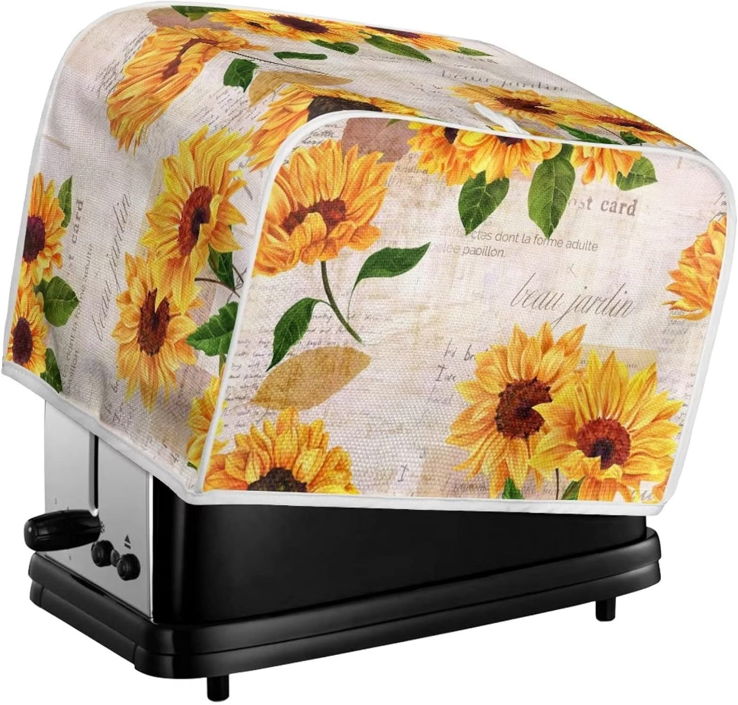 Sunflower 2 Slice Toaster Covers, Lightweight Kitchen Appliance Protection, Durable Decorative Accessories, Universal