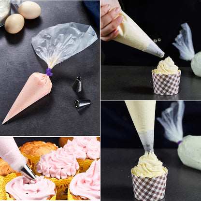 LoveBB 500 Pcs Piping Bags Disposable 10.6 inch Thick Tipless Pastry Bags Icing Frosting Bags for Baking Cookies Cupcake Decorating Supplies