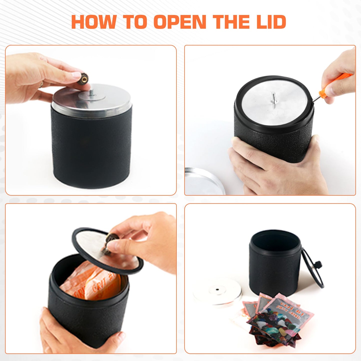 VIYUKI Professional Rock Tumbler Kit - Double Drum 6LB Rock Polisher(Double Barrel), Includes Rough Gemstones, 8 Polishing Grits, Jewelry, Learning Guide, Ideal Gift for Adults & Collectors