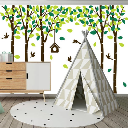 Giant Jungle Tree Wall Decals Birch Tree Wall Decals Forest Wall Stickers for Kids Room Bedroom Living Room Nursery Removable Vinyl Sticker Mural Art Decoration (Brown)