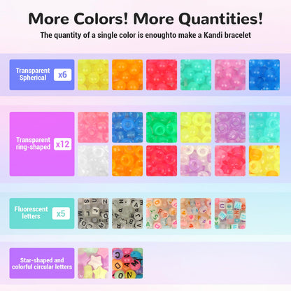 QVTWUT Glow in The Dark Pony Beads for Bracelets, 6x9mm Kandi Beads Neon for Necklace Jewelry, Bracelets Making, Hair Braiding, Crafts Braids Kits, 24 Color 1000 pcs