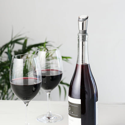 Host Wine Filter Pour Spout with Stopper, Stainless Steel Wine Purifier to Remove Histamines, Sulfite and Soften Tannins, Includes Stopper with Silicone Seal, Set of 1