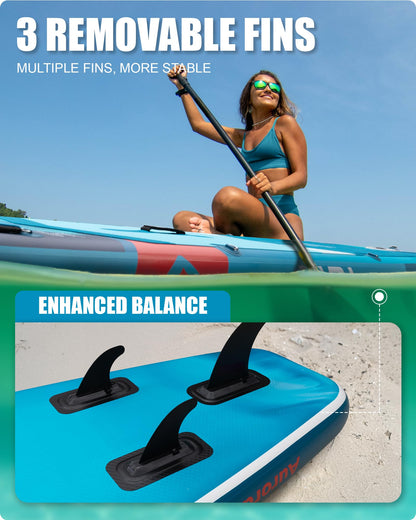 DAMA Stand Up Paddle Board 11'6" x 34" x 6", 450 lbs Capacity, Extra Wide All-Around Paddle Board for 2+1 People and Pets, Stable Design for Beginners, Family Use on Lakes, Rivers and Coastal Waters