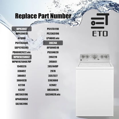 Premium Washer Repair Kit, Includes 3 Suspension Springs, 1 Counterweight, 3 Tub Wear Pads, Compatible with Major Brands