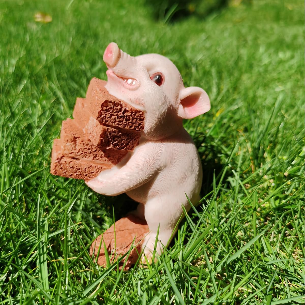 yaogohua Animal Statues, Cute Image Exquisite Workmanship, Vivid Lifelike Cute Pig Garden Statue for Home Gifts