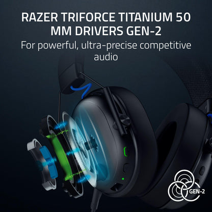 Razer BlackShark V3 Wireless Gaming Headset for PS5: 50mm Drivers - Super Wideband Mic - 2.4 GHz, Bluetooth - Works with PC, Mac, Nintendo Switch, Smartphone - Long Battery Life - Black