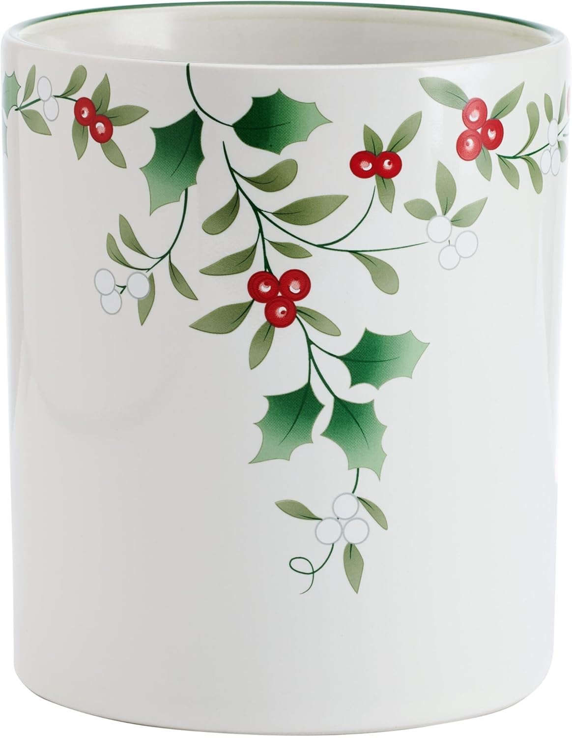 Pfaltzgraff Winterberry Kitchen Utensil Crock Holder, 6 Inch, Multicolored Design for Kitchen Counter