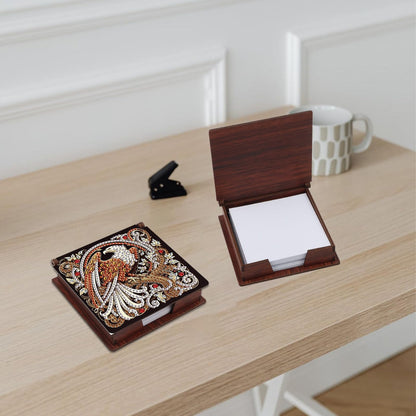 JISHSHAY Diamond Painting Note Box Eagle Diamond Art Notecard Box Eagle Gem Art Sticky Note Holder Gem Painting Mosaic Kits for Adults Embroidery Kit Memo Pad Holder, Contains 160 Sheets of Paper