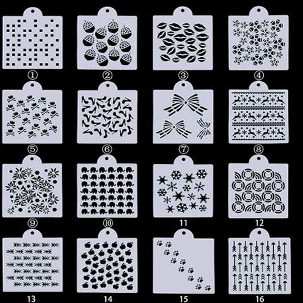 Uspacific 57 Pieces Cookie Stencil Set, Floral Leaf Baking Templates for Cookie, Cupcake, Fondant, Crafts Decor
