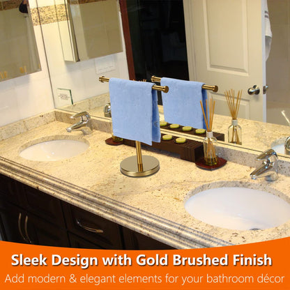 Kalitro Gold Towel Rack Hand Towel Stand, Bathroom Towel Holder Stand SUS304 Stainless Steel (Gold)