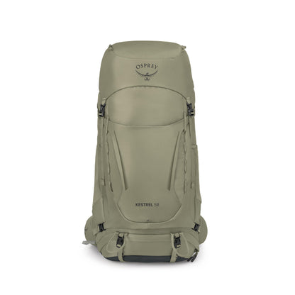 Osprey Kestrel 58L Men's Backpacking Backpack - Hiking & Camping Bag with Waterproof Raincover, Olive Tan, Large/X-Large