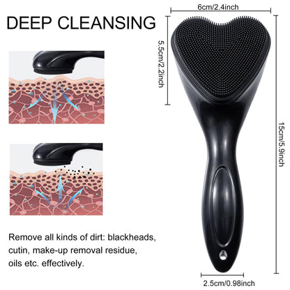 2 Pack Silicone Face Scrubber Exfoliating Brush, Manual Handheld Facial Cleansing Brush Blackhead Scrubber, Soft Bristles Waterproof for Face Skincare (Round-Pink)