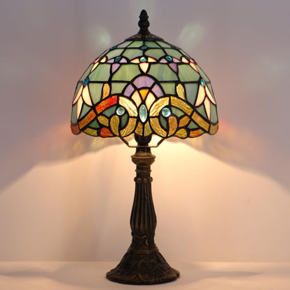 HZYFFYU Small Stained Glass Table Lamp Mini Stained Glass Lamp Memory Sympathy Desk Reading Light 8X14 Inch (Baroque Style)