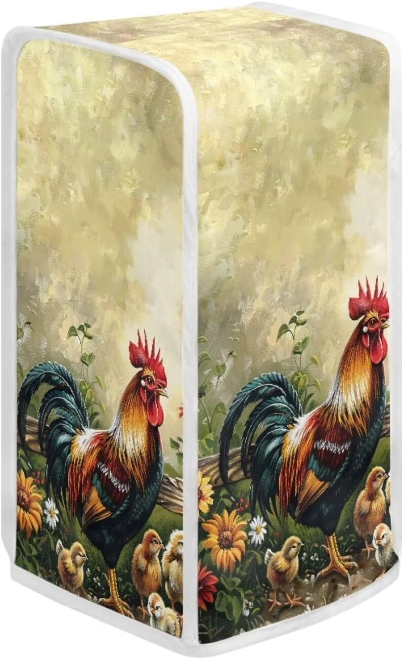 Reusable Rooster Can Opener Cover, Kitchen Appliance Dust Protector for Home Kitchen Decoration, Farmhouse Style