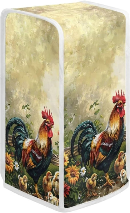 Reusable Rooster Can Opener Cover, Kitchen Appliance Dust Protector for Home Kitchen Decoration, Farmhouse Style