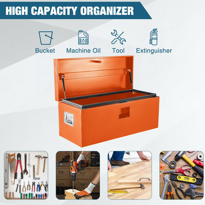 IDEALHOUSE Truck Bed Tool Box and Trailer Tongue Box - 30" Black Steel Storage Chest for Pickup Trucks, RVs, Trailers, Vans, 30"x 15"x 15"