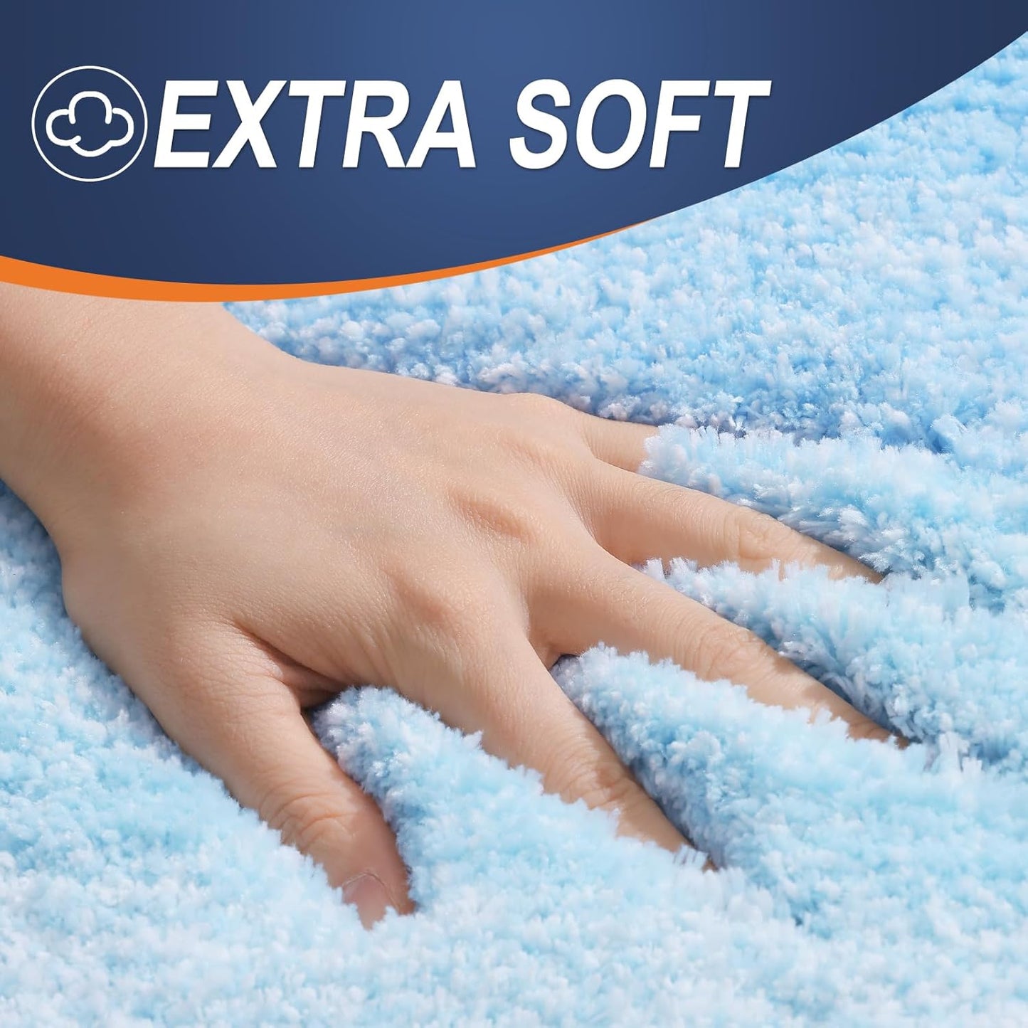 OLANLY Bathroom Runner Rug Mat - Extra Soft Microfiber, Quick Dry & Washable | 70x24, Sky Blue