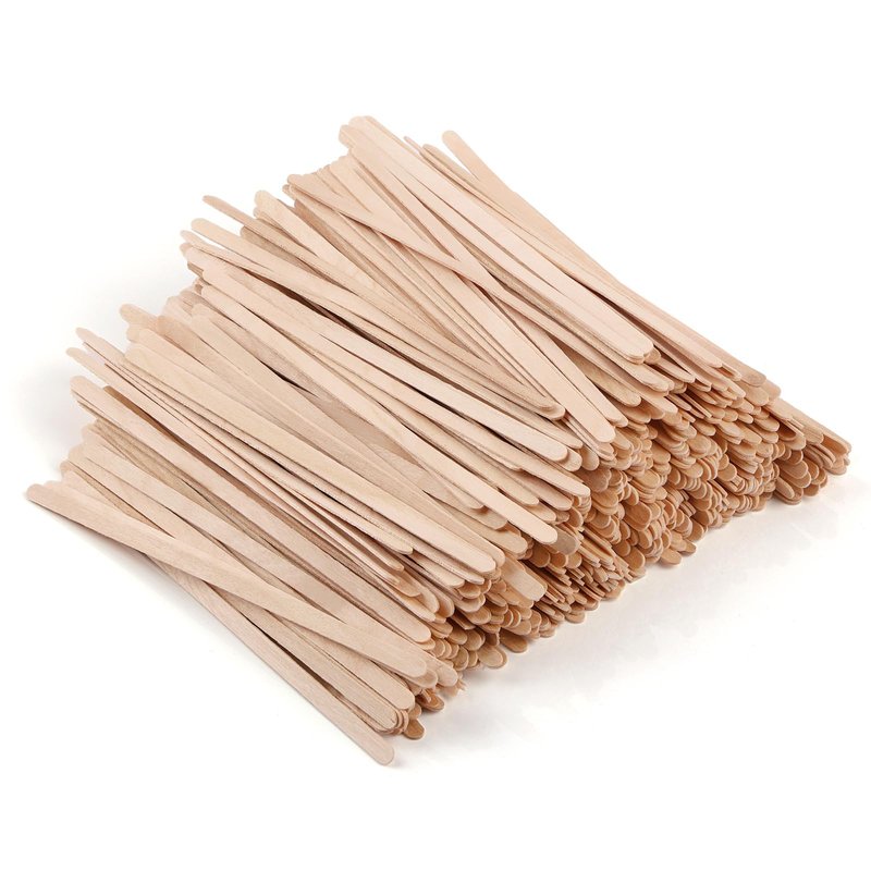 MOWPOG 700 Pcs Natural Wooden Coffee Stirrers, 5.5" Disposable Stir Sticks, Ideal for Coffee Bars and Parties, Smooth Splinter-Free Birch wood Stirrer for Tea and Beverages (5.5")