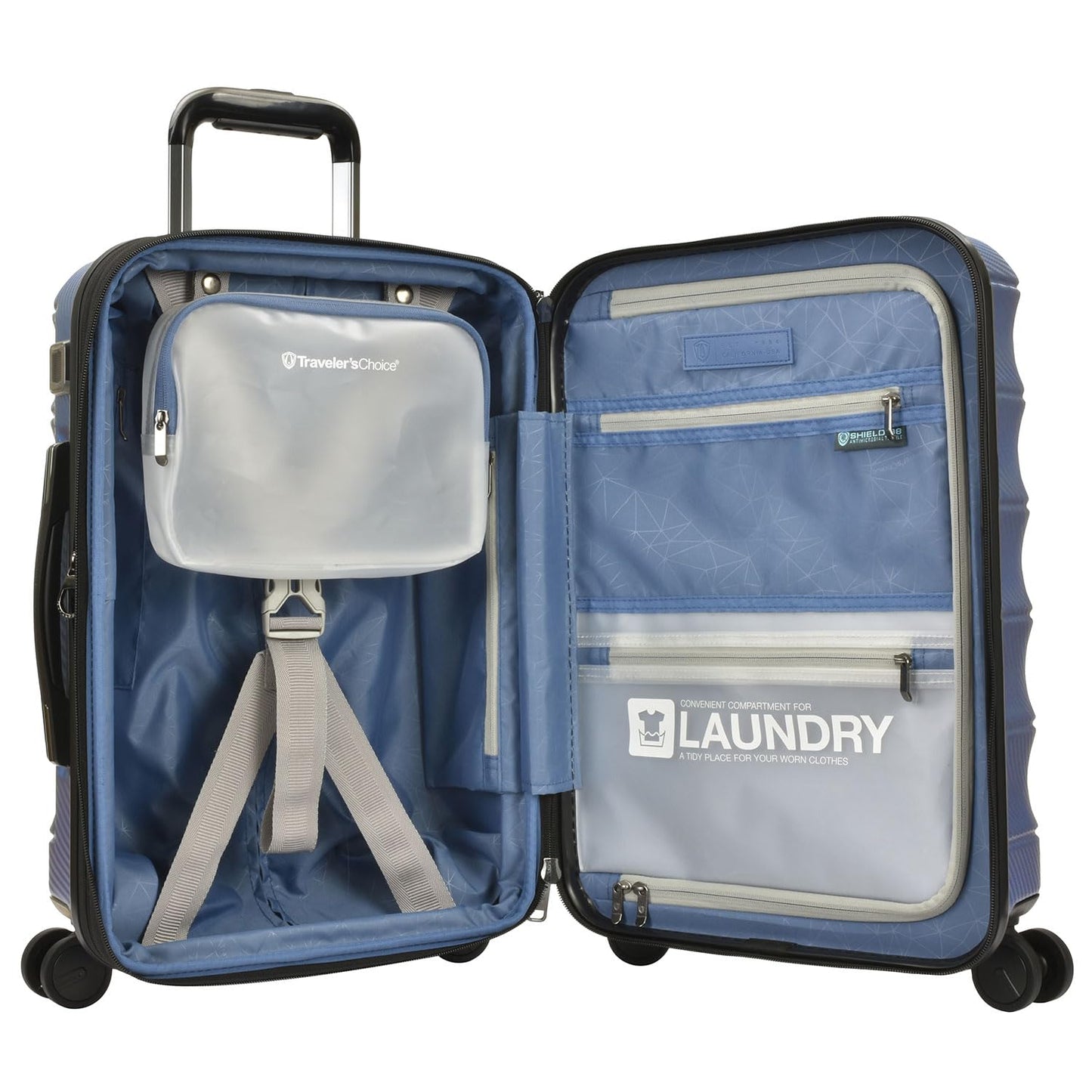 Traveler's Choice Granville II Polycarbonate Expandable Spinner Luggage, Navy, 2 Piece Set (21/29)