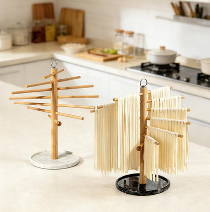 Pasta Drying Rack with Transfer Wand and 7 Bars, noodle drying rack Easy to Transfer for Drying Pasta and Cooking, Special Suspension Design for Large Storage pasta rack easy use pasta dryer