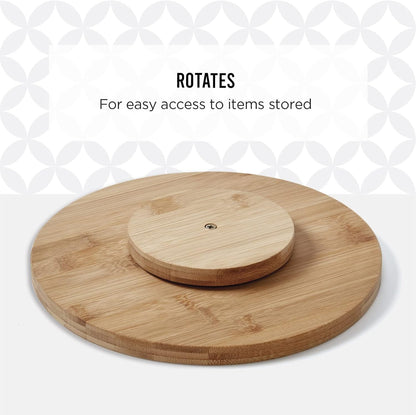 Copco Bamboo Lazy Susan Turntable, 10-Inch Wooden Organizer for Table or Countertop