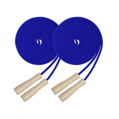 Double Dutch Jump Rope 16 ft 2 Pack, Adjustable Long Skipping Rope with Wooden Handle, Multiplayer Team Jumping Rope for Kids Adults, Long Enough for 5-6 Jumpers