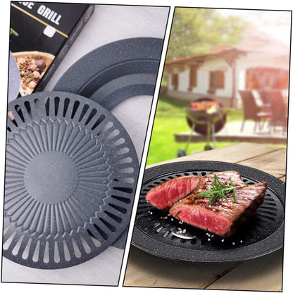 Portable Gas Stove Iron Baking Pan, Korean BBQ Grill, Non Stick Grill Pan, Carbon Steel Cake Pan