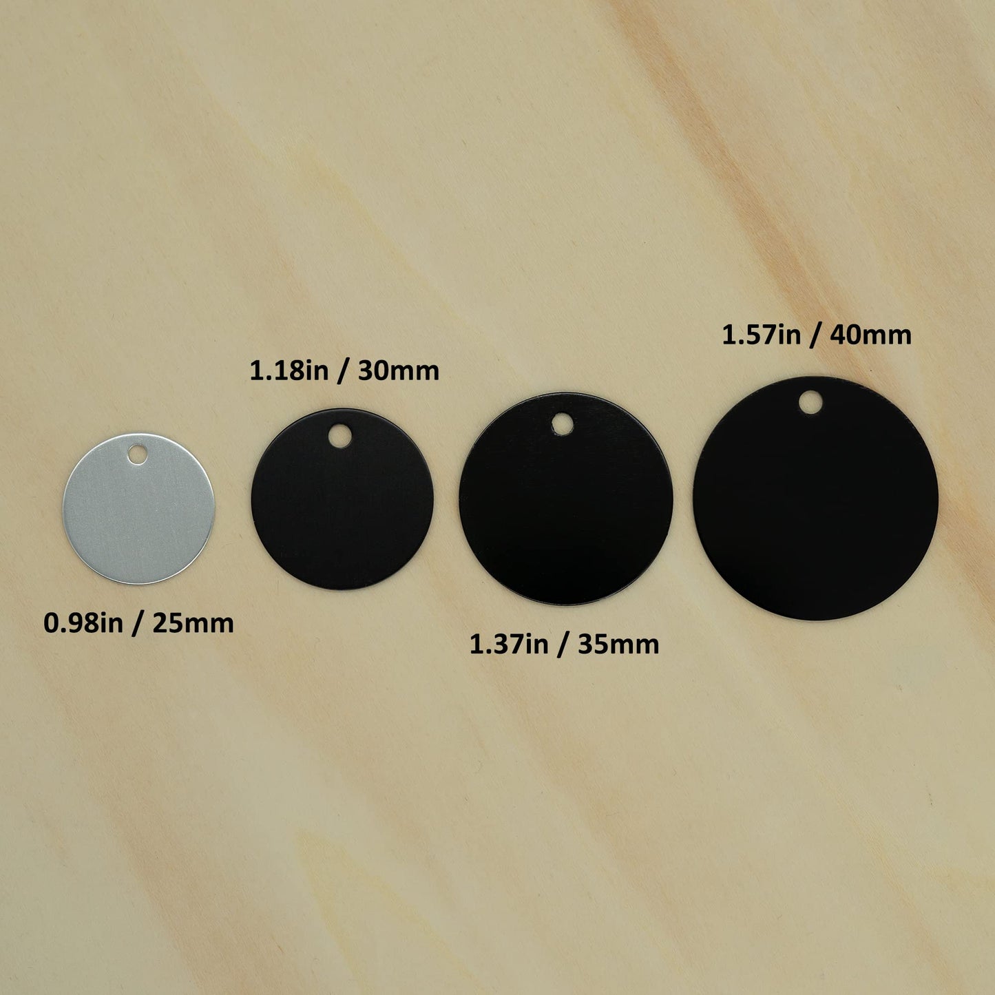 StayMax Round Aluminum Blank Tags Stamping Blanks Engraving Blanks 25 Pack (Siver)
