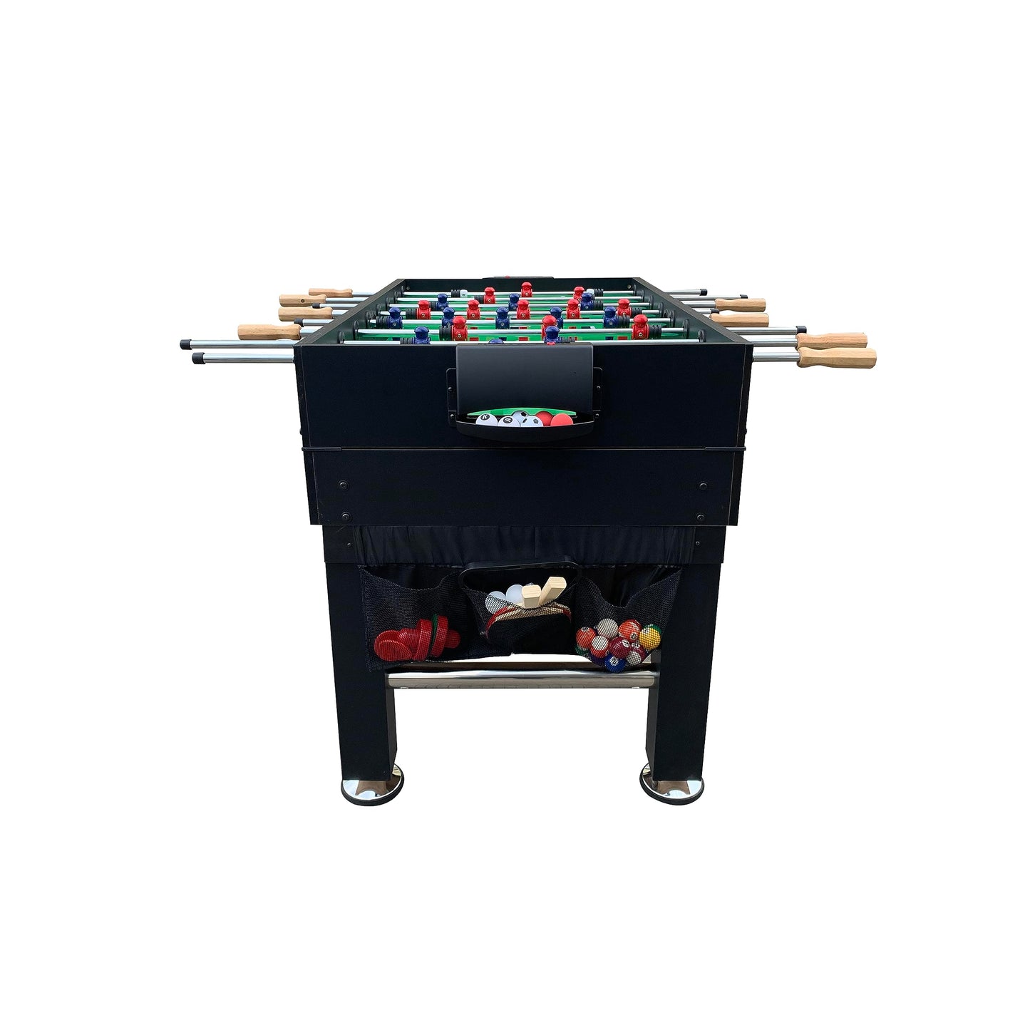 KICK Tetrad 55" 4-in-1 Multi Game Table (Black) – Foosball, Billiards/Pool, Air Hockey & Ping Pong