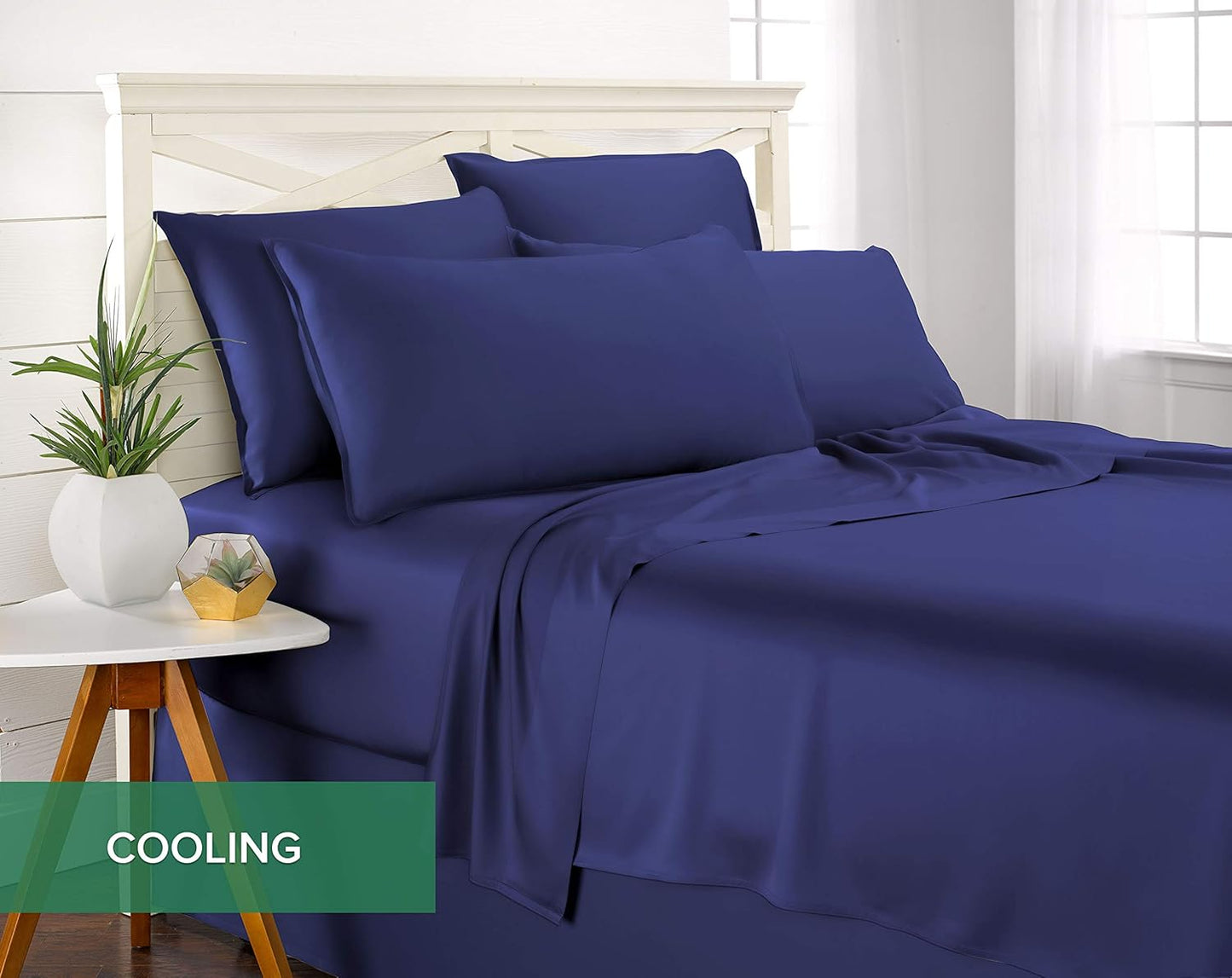 Pure Bamboo Twin Sheets - Luxuriously Soft 100% Organic Viscose Bed Sheet Set | Cooling Comfort, Cobalt Blue