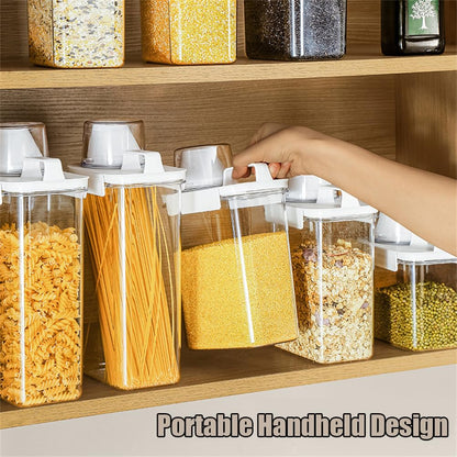 Triflice 2Pcs Rice Dispenser Storage Containers, 1.1L Small Rice Bucket with Measuring Cup & Pour Spout, Kitchen Plastic Airtight Container for Cereal, Grain, Flour, Sugar, Oatmeal, Dry Pet Dog Food