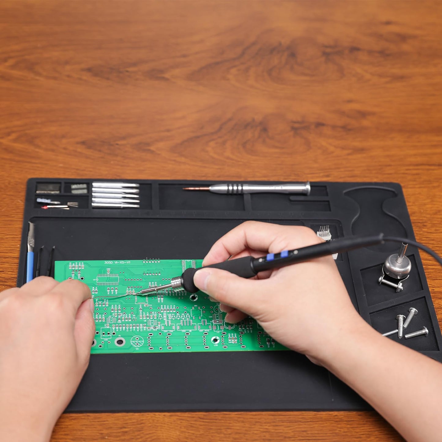 WEP M160 Silicone Soldering Mat 13.7x9.9 inches Heat-resistant with 5 Function Zones, Soldering Mat for, electronics repair, DIY Projects