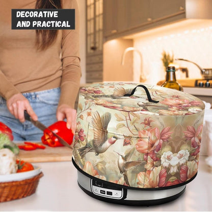 Hummingbird Flower Crock Pot Cover for 6 7 8 Quart Slow Cooker, Dust Cover to Keep Kitchen Appliances Clean