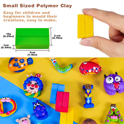 CiaraQ Polymer Clay Kit, Mini Modeling Clay Set for Kids/Beginners/Artist, 100 Colors