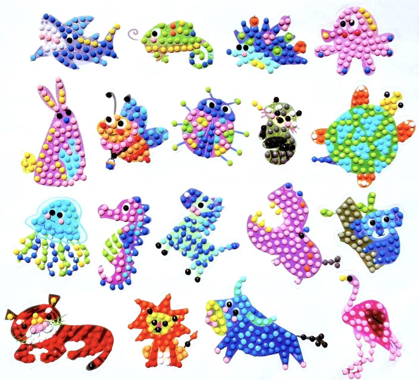 FONYANE Diamond Art for Kids & Girls & Boys,Gem Art Animal Stickers Craft Kit for Kids Ages 4-6-8-10-12,Arts & Crafts for Boys Girls Birthday Party Gift Toy