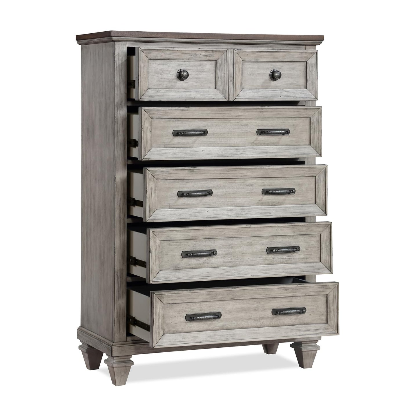 New Classic Furniture Mariana Wood 5-Drawer Chest, Vintage Creme