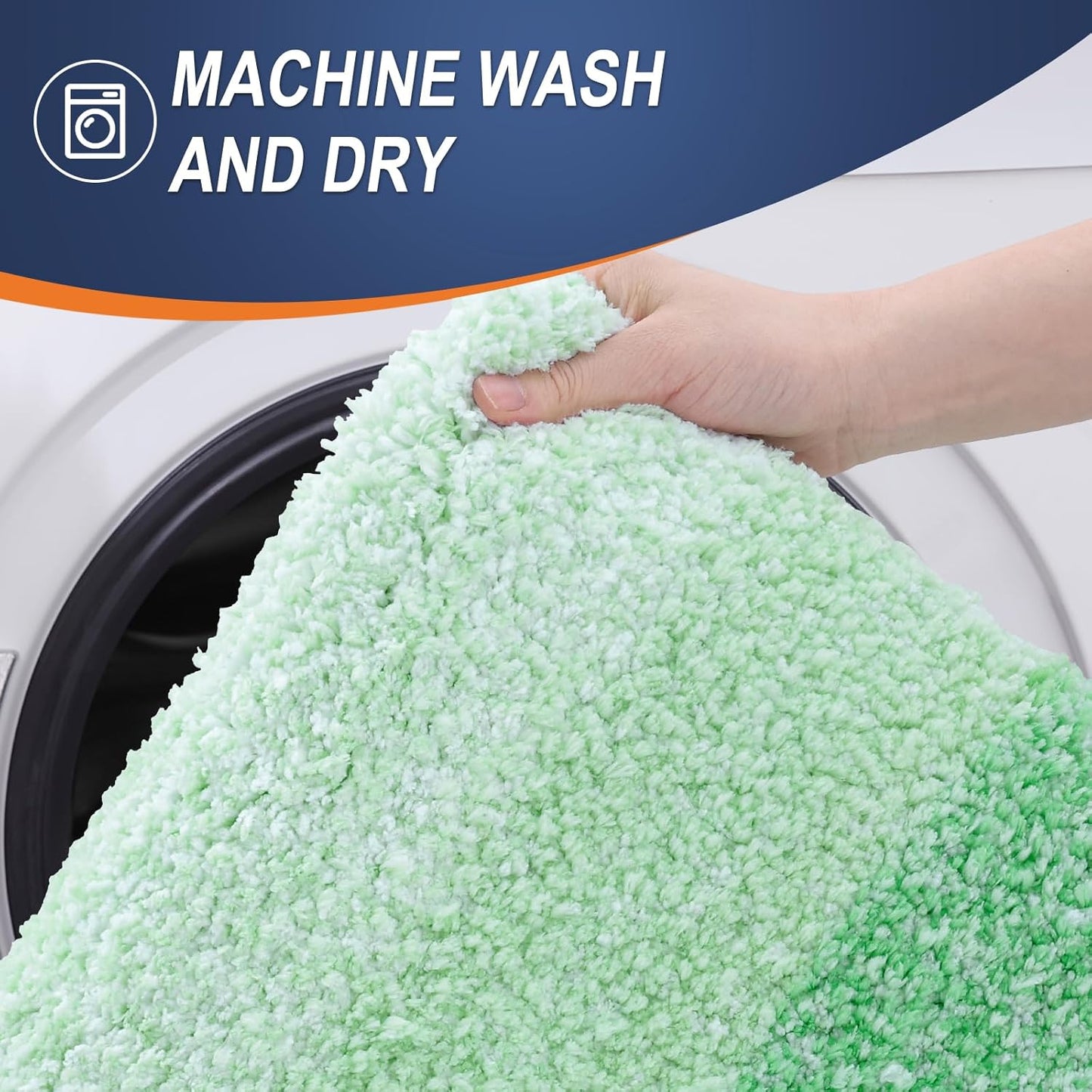 OLANLY Bathroom Rugs - Extra Soft Microfiber Mat 24x16 | Quick Dry, Machine Washable, Rubber Backing, Green