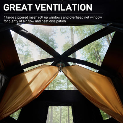 EVER ADVANCED 10 Person Camping Blackout Design Tent, Multi Room Tent for Family, Large Tents with Rainfly and Carry Bag, 2 Doors, Water-Resistant, 14ft x 10ft x 84in
